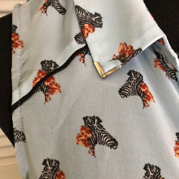 Chloe K sheer zebra top - Picture 3 of 6